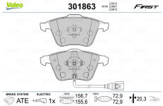 Sada brzdových platničiek kotúčovej brzdy VALEO 301863
