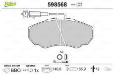 Sada brzdových destiček, kotoučová brzda VALEO 598568