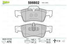 Sada brzdových platničiek kotúčovej brzdy VALEO 598802
