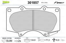 Sada brzdových platničiek kotúčovej brzdy VALEO 301857