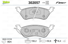 Sada brzdových destiček, kotoučová brzda VALEO 302057