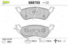 Sada brzdových platničiek kotúčovej brzdy VALEO 598755