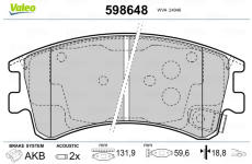 Sada brzdových destiček, kotoučová brzda VALEO 598648