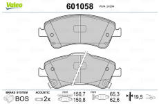 Sada brzdových platničiek kotúčovej brzdy VALEO 601058