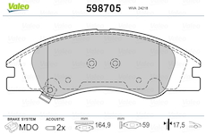 Sada brzdových destiček, kotoučová brzda VALEO 598705