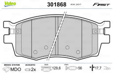 Sada brzdových platničiek kotúčovej brzdy VALEO 301868