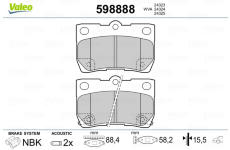 Sada brzdových platničiek kotúčovej brzdy VALEO 598888