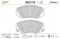 Sada brzdových destiček, kotoučová brzda VALEO 302118