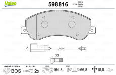 Sada brzdových destiček, kotoučová brzda VALEO 598816