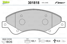 Sada brzdových platničiek kotúčovej brzdy VALEO 301818