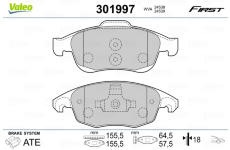 Sada brzdových platničiek kotúčovej brzdy VALEO 301997