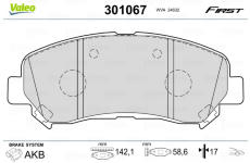 Sada brzdových platničiek kotúčovej brzdy VALEO 301067