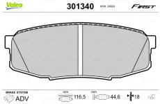 Sada brzdových platničiek kotúčovej brzdy VALEO 301340