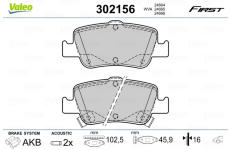 Sada brzdových platničiek kotúčovej brzdy VALEO 302156