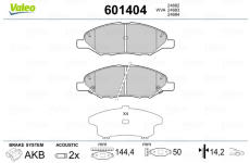 Sada brzdových destiček, kotoučová brzda VALEO 601404