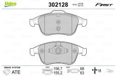 Sada brzdových destiček, kotoučová brzda VALEO 302128