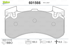 Sada brzdových destiček, kotoučová brzda VALEO 601566