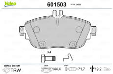 Sada brzdových destiček, kotoučová brzda VALEO 601503
