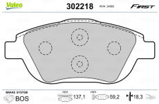 Sada brzdových platničiek kotúčovej brzdy VALEO 302218