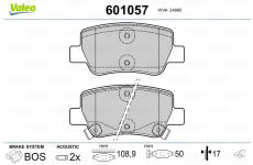 Sada brzdových platničiek kotúčovej brzdy VALEO 601057