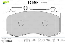 Sada brzdových destiček, kotoučová brzda VALEO 601564