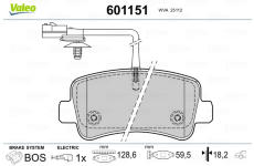 Sada brzdových platničiek kotúčovej brzdy VALEO 601151