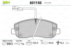Sada brzdových platničiek kotúčovej brzdy VALEO 601150