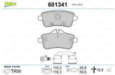 Sada brzdových platničiek kotúčovej brzdy VALEO 601341