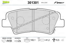 Sada brzdových platničiek kotúčovej brzdy VALEO 301301