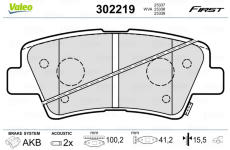 Sada brzdových platničiek kotúčovej brzdy VALEO 302219
