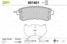 Sada brzdových destiček, kotoučová brzda VALEO 601401