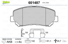 Sada brzdových destiček, kotoučová brzda VALEO 601487