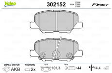 Sada brzdových platničiek kotúčovej brzdy VALEO 302152