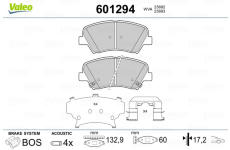 Sada brzdových platničiek kotúčovej brzdy VALEO 601294