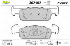 Sada brzdových platničiek kotúčovej brzdy VALEO 302162