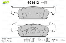 Sada brzdových destiček, kotoučová brzda VALEO 601412