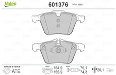 Sada brzdových destiček, kotoučová brzda VALEO 601376