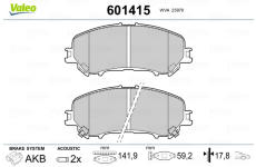Sada brzdových destiček, kotoučová brzda VALEO 601415