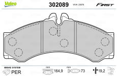 Sada brzdových platničiek kotúčovej brzdy VALEO 302089