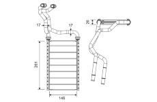 Výměník tepla, vnitřní vytápění VALEO 811685