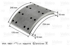 Sada brzdoveho oblozeni, bubnova brzda VALEO 219801