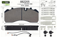 Sada brzdových destiček, kotoučová brzda VALEO 882205
