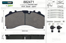 Sada brzdových destiček, kotoučová brzda VALEO 882471