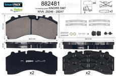 Sada brzdových destiček, kotoučová brzda VALEO 882481