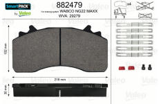 Sada brzdových platničiek kotúčovej brzdy VALEO 882479