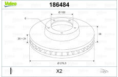 Brzdový kotouč VALEO 186484