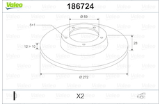 Brzdový kotouč VALEO 186724