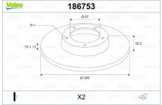 Brzdový kotouč VALEO 186753