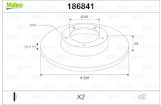 Brzdový kotouč VALEO 186841