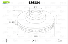 Brzdový kotouč VALEO 186884